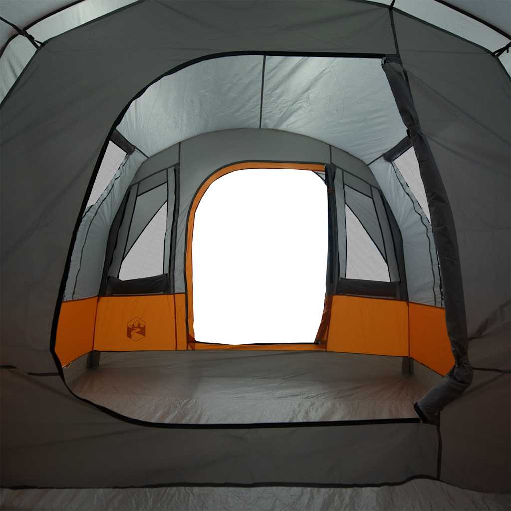 vidaXL Camping Tent Tunnel 3-Person Grey and Orange Waterproof - 43333