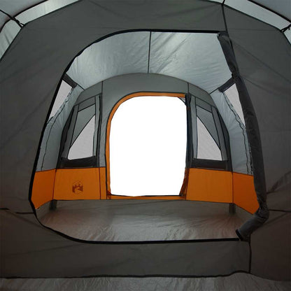 vidaXL Camping Tent Tunnel 3-Person Grey and Orange Waterproof - 43333
