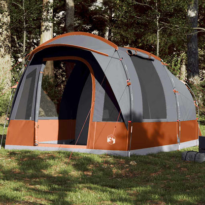 vidaXL Camping Tent Tunnel 3-Person Grey and Orange Waterproof - 43333