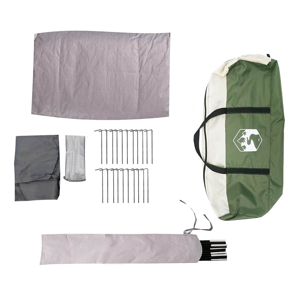 vidaXL Family Tent Tunnel 7-Person Green Waterproof