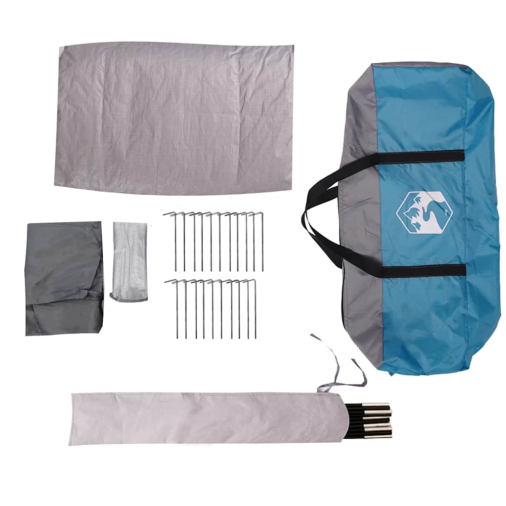 vidaXL Family Tent Tunnel 7-Person Blue Waterproof