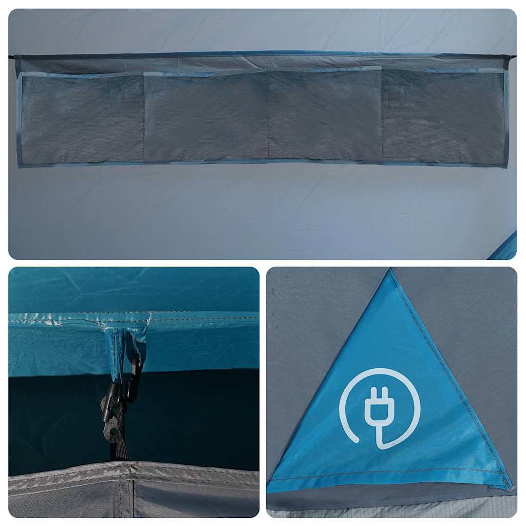 vidaXL Family Tent Tunnel 7-Person Blue Waterproof