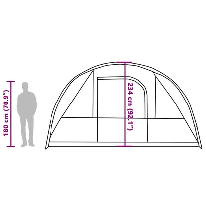 vidaXL Family Tent Tunnel 7-Person Grey and Orange Waterproof