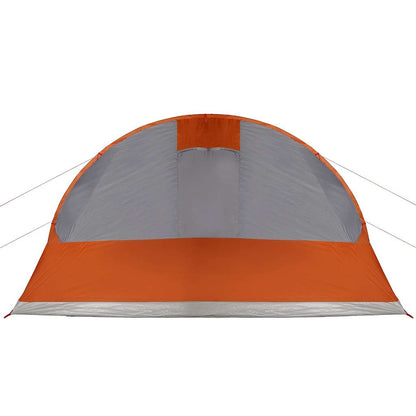 vidaXL Family Tent Tunnel 7-Person Grey and Orange Waterproof