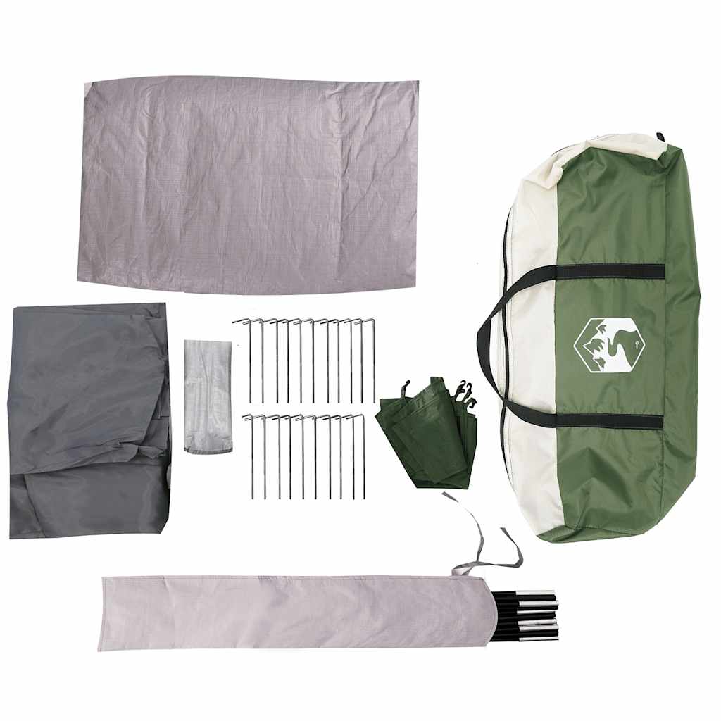 vidaXL Camping Tent Tunnel 4-Person Green Waterproof - 43345