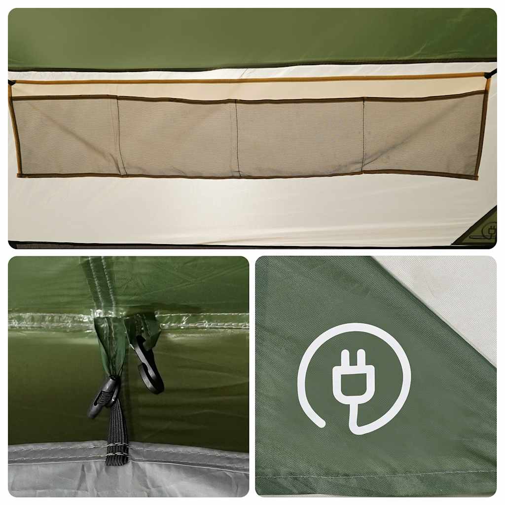vidaXL Camping Tent Tunnel 4-Person Green Waterproof - 43345