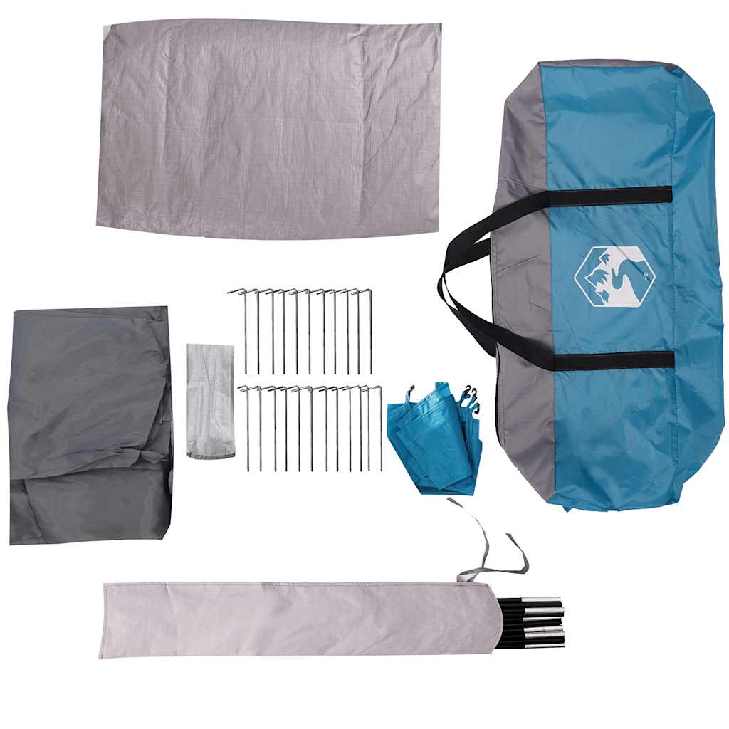 vidaXL Camping Tent Tunnel 4-Person Blue Waterproof - 43348
