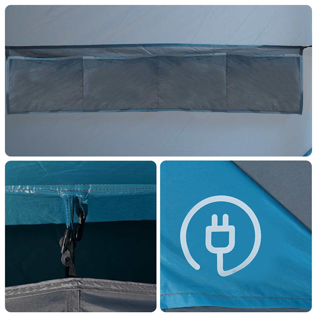 vidaXL Camping Tent Tunnel 4-Person Blue Waterproof - 43348