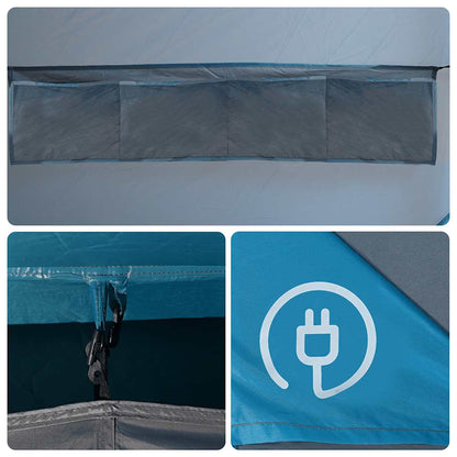 vidaXL Camping Tent Tunnel 4-Person Blue Waterproof - 43348