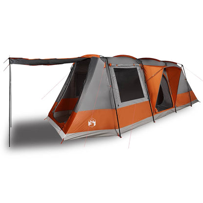 vidaXL Camping Tent Tunnel 4-Person Grey and Orange Waterproof - 43361