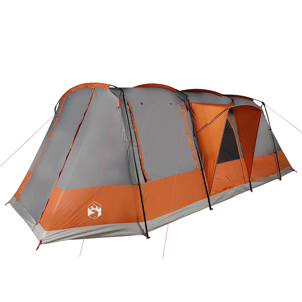 vidaXL Camping Tent Tunnel 4-Person Grey and Orange Waterproof - 43361
