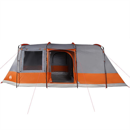 vidaXL Camping Tent Tunnel 4-Person Grey and Orange Waterproof - 43361