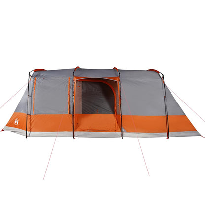 vidaXL Camping Tent Tunnel 4-Person Grey and Orange Waterproof - 43361