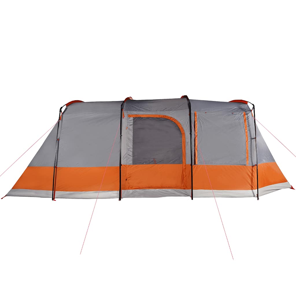 vidaXL Camping Tent Tunnel 4-Person Grey and Orange Waterproof - 43361