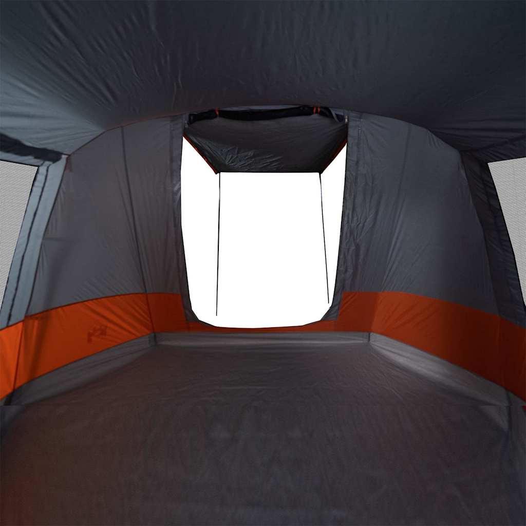 vidaXL Camping Tent Tunnel 4-Person Grey and Orange Waterproof - 43361