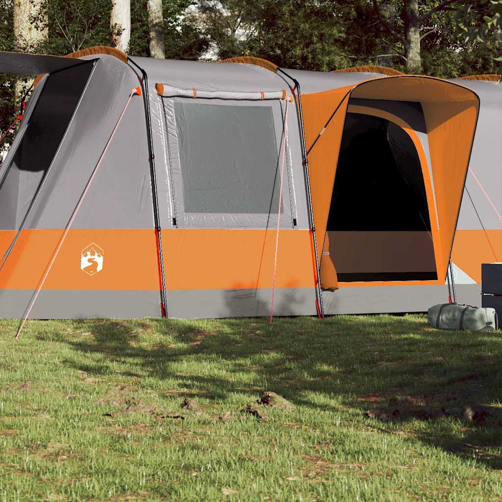 vidaXL Camping Tent Tunnel 4-Person Grey and Orange Waterproof - 43361