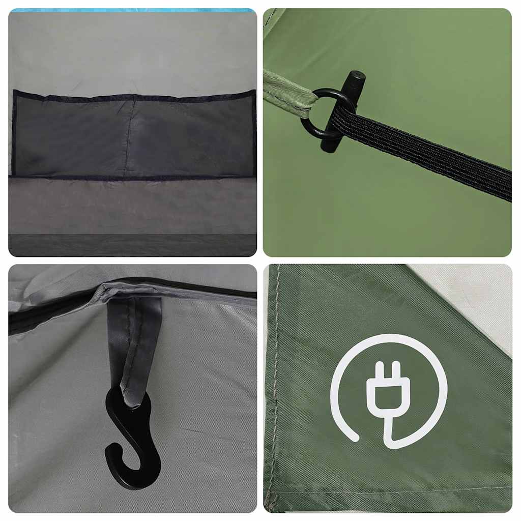 vidaXL Camping Tent Tunnel 4-Person Green Waterproof - 43366