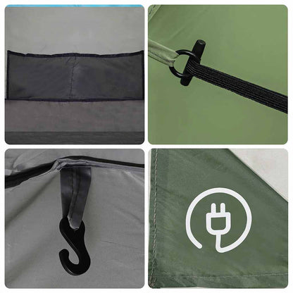 vidaXL Camping Tent Tunnel 4-Person Green Waterproof - 43366