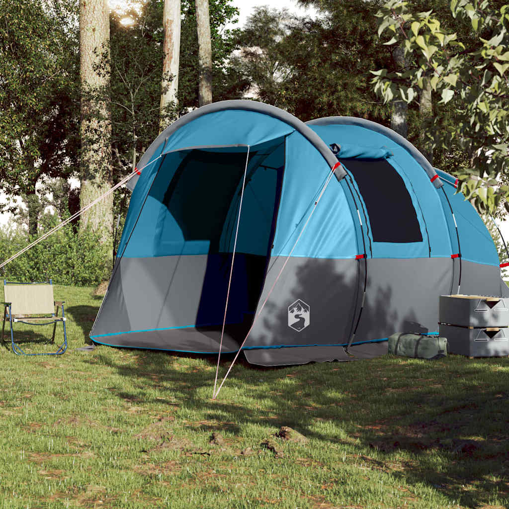vidaXL Camping Tent Tunnel 4-Person Blue Waterproof - 43368