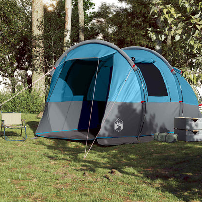 vidaXL Camping Tent Tunnel 4-Person Blue Waterproof - 43368