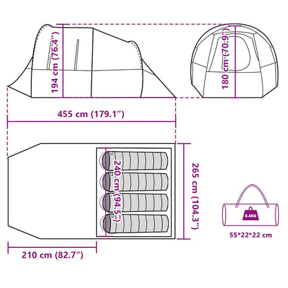 vidaXL Camping Tent Tunnel 4-Person Blue Waterproof - 43368