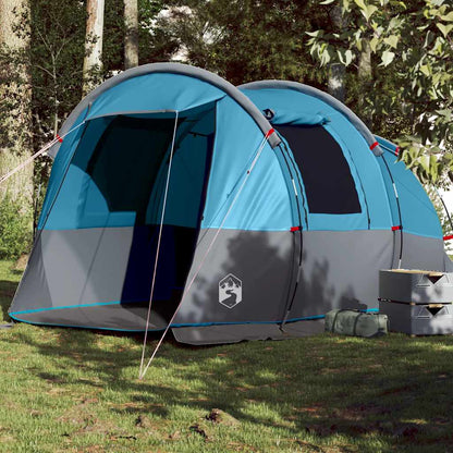 vidaXL Camping Tent Tunnel 4-Person Blue Waterproof - 43368