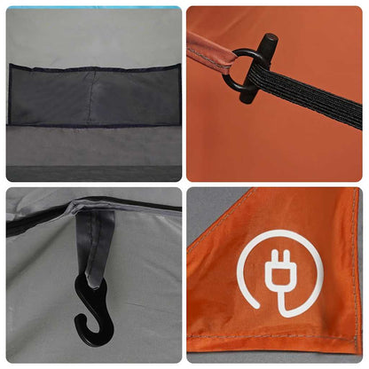 vidaXL Camping Tent Tunnel 4-Person Grey and Orange Waterproof - 43369