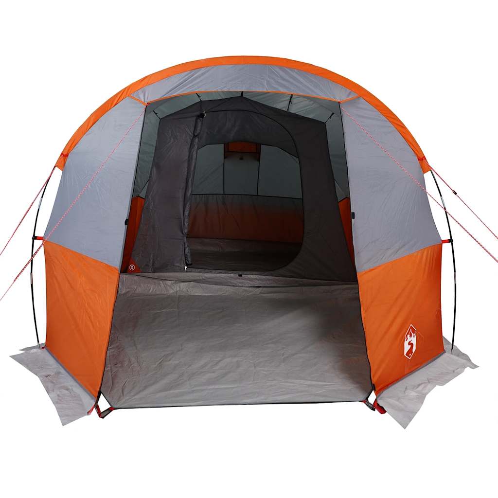 vidaXL Camping Tent Tunnel 4-Person Grey and Orange Waterproof - 43369