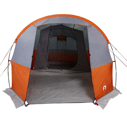 vidaXL Camping Tent Tunnel 4-Person Grey and Orange Waterproof - 43369
