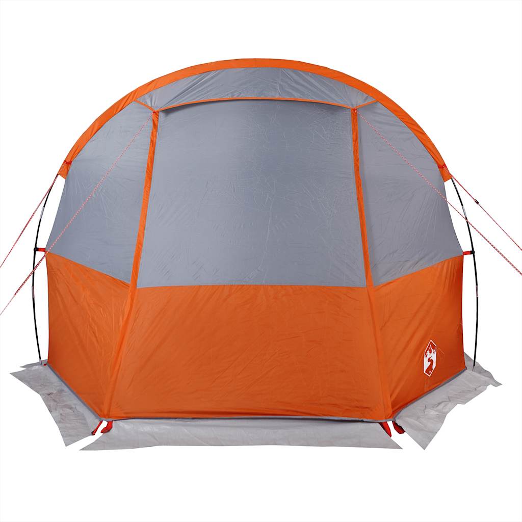 vidaXL Camping Tent Tunnel 4-Person Grey and Orange Waterproof - 43369