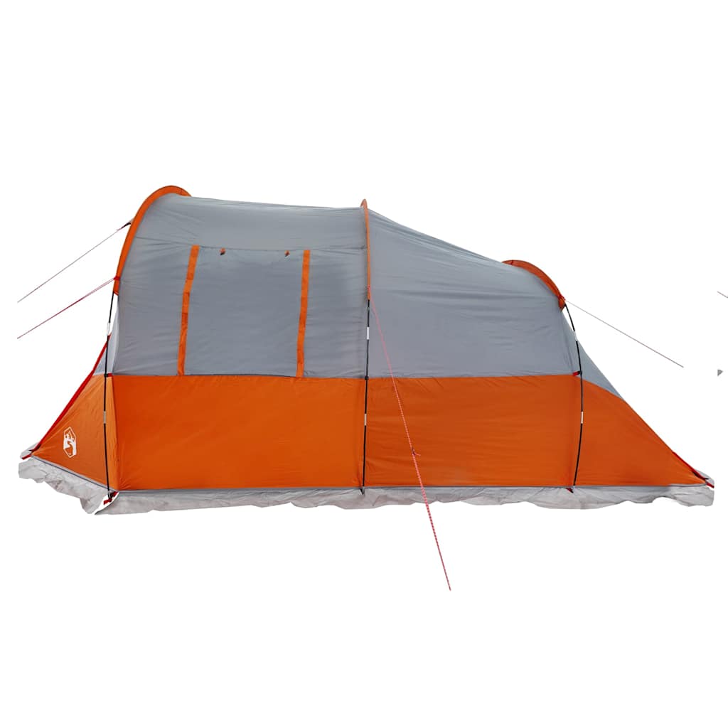 vidaXL Camping Tent Tunnel 4-Person Grey and Orange Waterproof - 43369