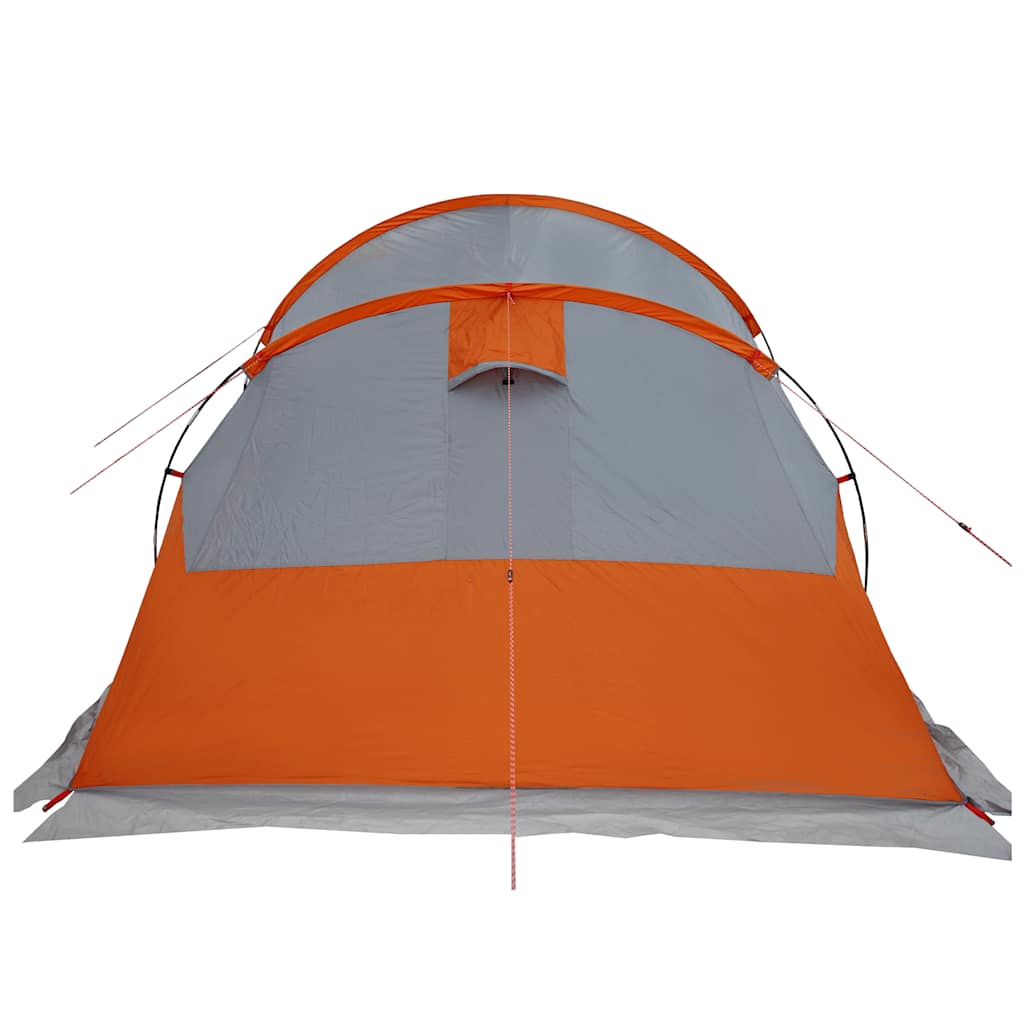vidaXL Camping Tent Tunnel 4-Person Grey and Orange Waterproof - 43369