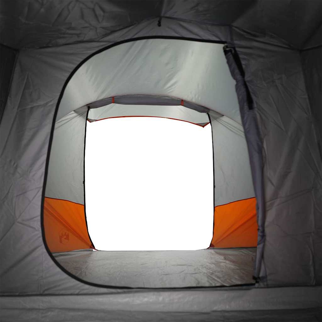 vidaXL Camping Tent Tunnel 4-Person Grey and Orange Waterproof - 43369