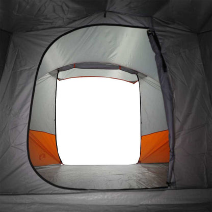 vidaXL Camping Tent Tunnel 4-Person Grey and Orange Waterproof - 43369