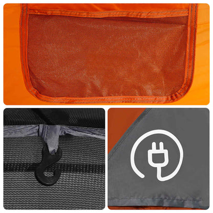 vidaXL Family Tent Cabin 6-Person Grey and Orange Waterproof - 43384