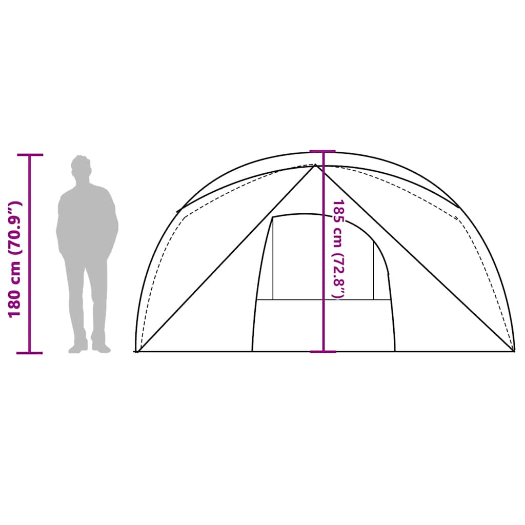vidaXL Family Tent Cabin 6-Person Grey and Orange Waterproof - 43384