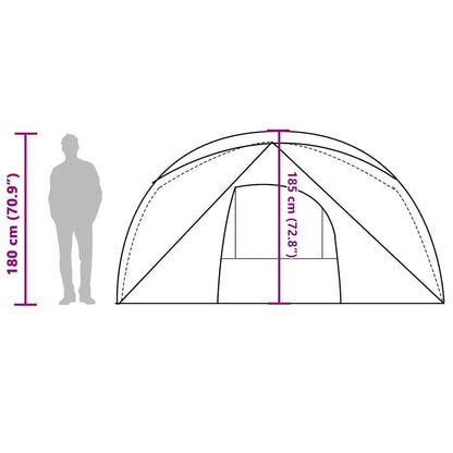 vidaXL Family Tent Cabin 6-Person Grey and Orange Waterproof - 43384