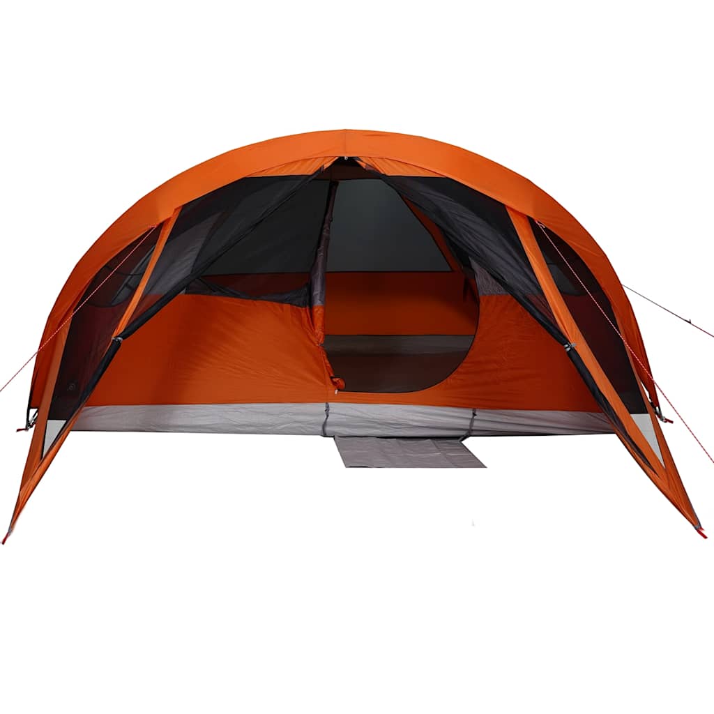 vidaXL Family Tent Cabin 6-Person Grey and Orange Waterproof - 43384