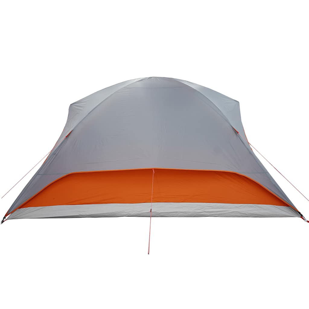 vidaXL Family Tent Cabin 6-Person Grey and Orange Waterproof - 43384