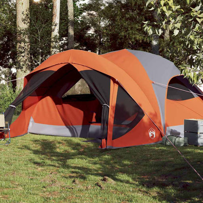 vidaXL Family Tent Cabin 6-Person Grey and Orange Waterproof - 43384
