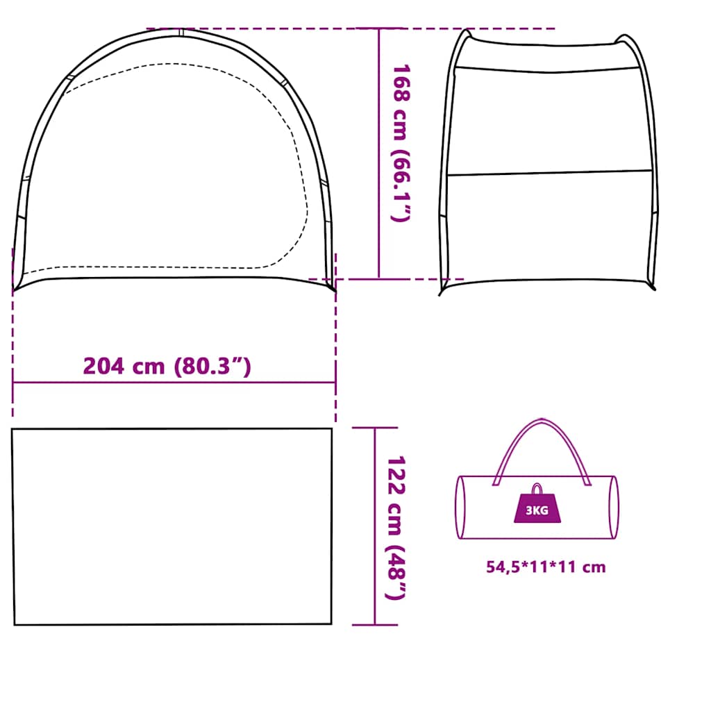 vidaXL Storage Tent Green Waterproof - 43397