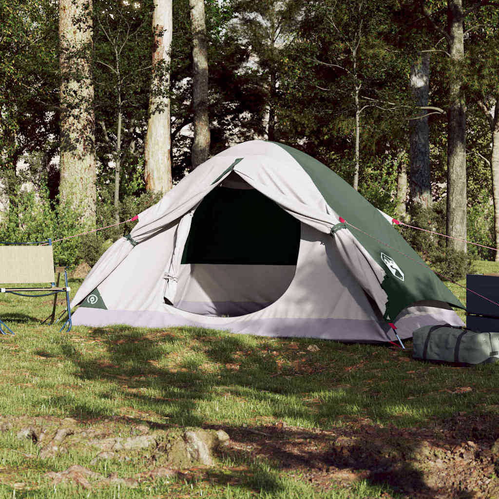 vidaXL Camping Tent Dome 2-Person Green Waterproof - 43412