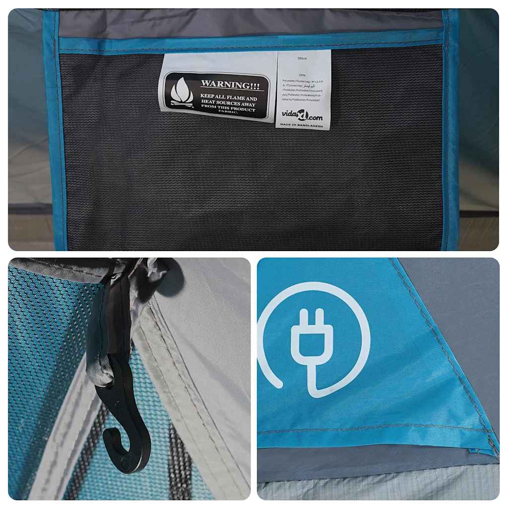 vidaXL Camping Tent Dome 2-Person Blue Waterproof - 43423