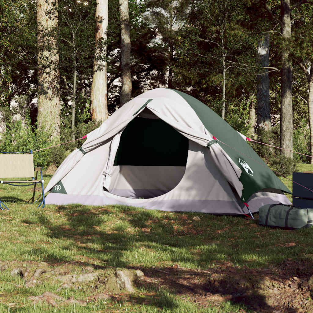 vidaXL Camping Tent Dome 4-Person Green Waterproof - 43438