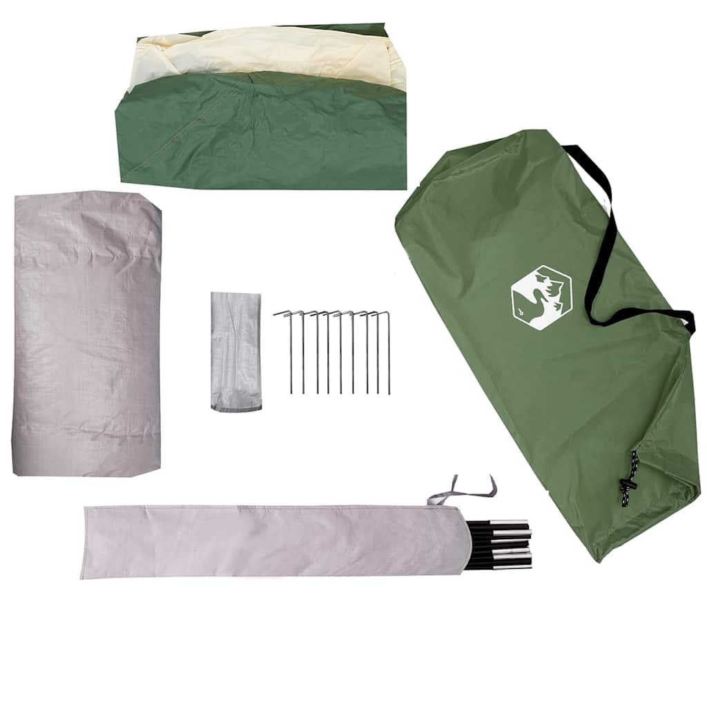vidaXL Camping Tent Dome 4-Person Green Waterproof - 43438