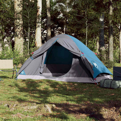 vidaXL Camping Tent Dome 4-Person Blue Waterproof - 43439