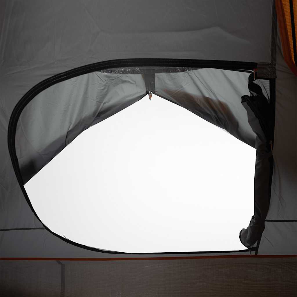 vidaXL Camping Tent Dome 4-Person Grey and Orange Waterproof - 43450