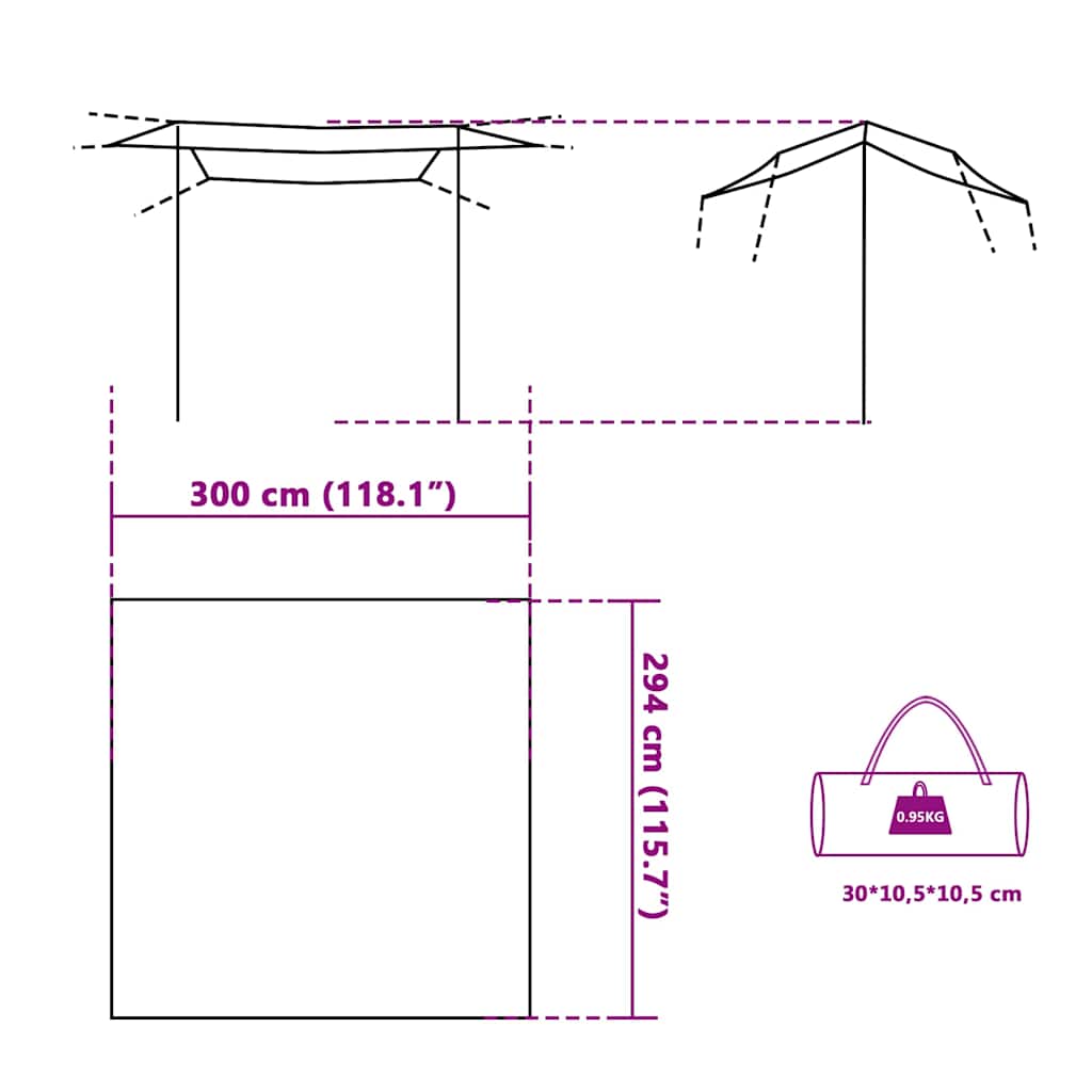 vidaXL Camping Tarp Grey and Orange 300x294 cm Waterproof