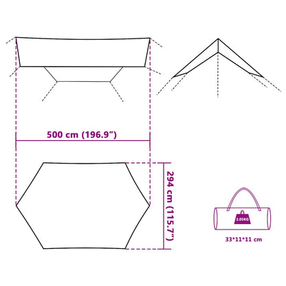 vidaXL Camping Tarp Blue 500x294 cm Waterproof - 43544