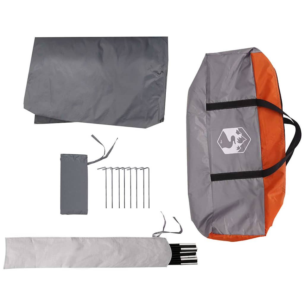 vidaXL Camping Tarp Grey and Orange 430x380x210 cm Waterproof